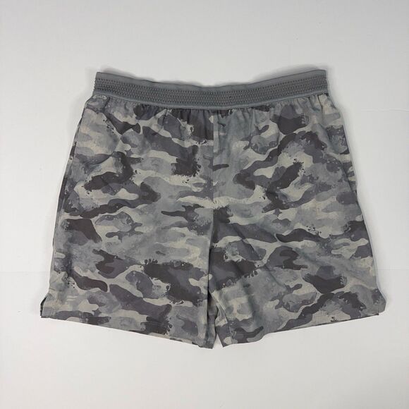 Fabletics The Fundamental Short Mens Size L Gray Camo Lined Athleisure Gym - Picture 1 of 9